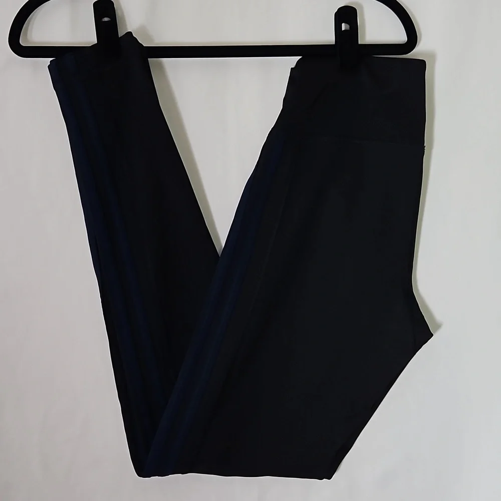 Adidas Climalite 3 Stripe Full Length Legging Black/Blue Size S